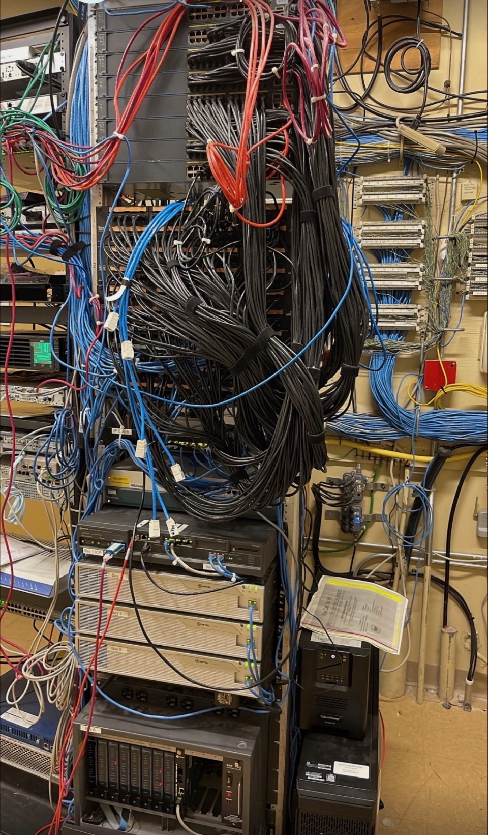 Before closet cleanup and cable management